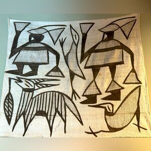 31” X 27.5” Unique African Batik? Cloth Tapestry Tribal Art